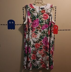 Liz Claiborne Pink and Green Floral Midi Dress 24W